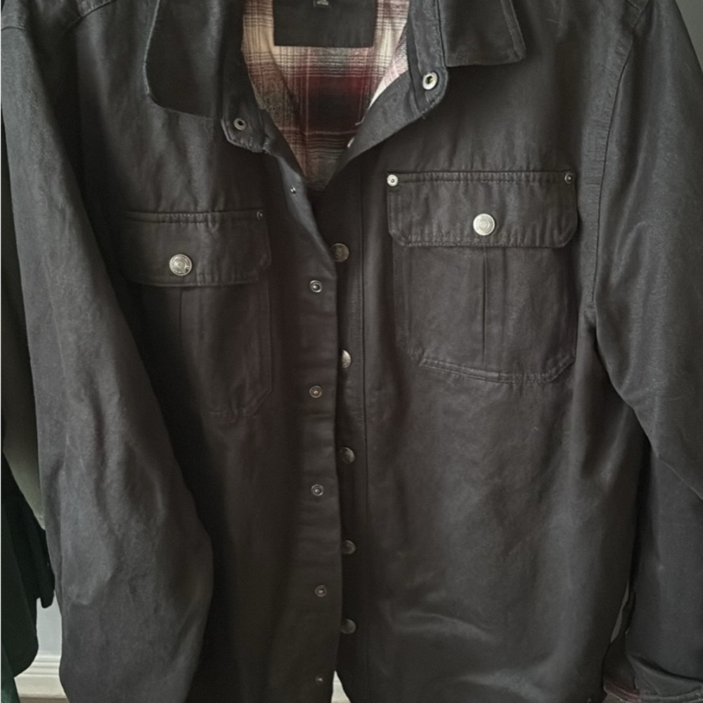 Silver Jeans Black and Red Plaid Jacket